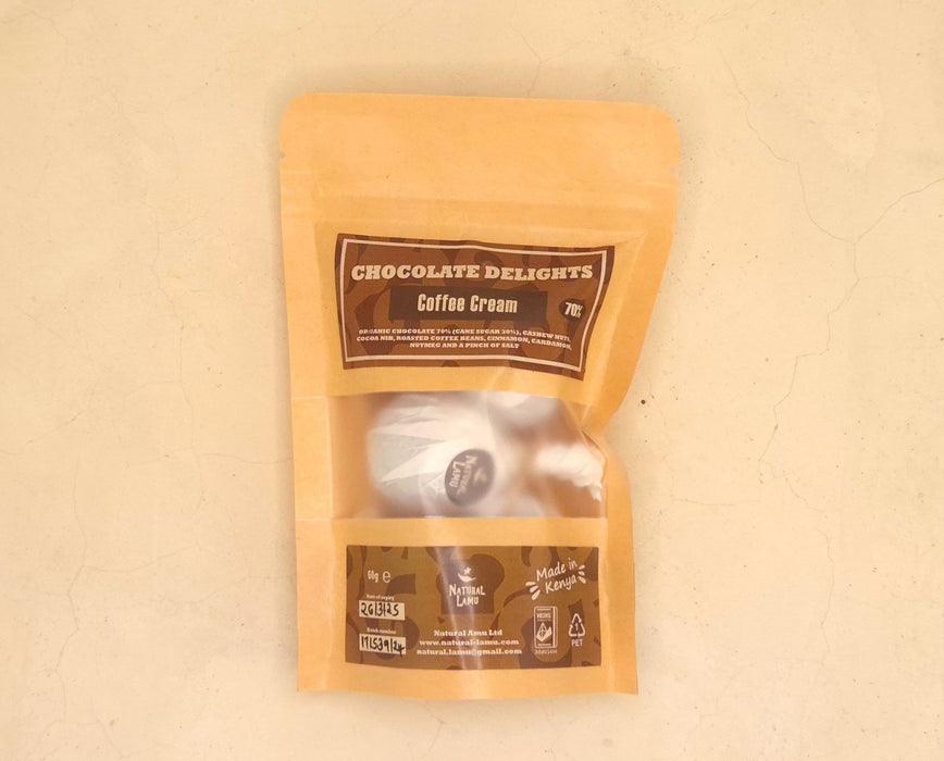 CHOCOLATE DELIGHTS - COFFEE CREAM 70% - Part of the #collection_name# collection, available at Natural Lamu Online Shop